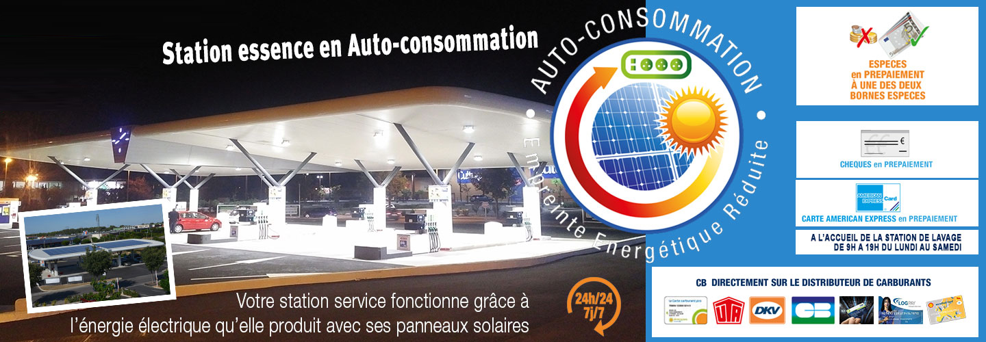  La station service E.Leclerc Saint-Aunès près de Montpellier fonctionne grâce à l'énergie électrique qu'elle produit avec ses panneaux solaires